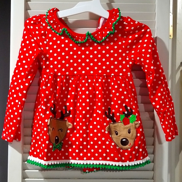 Christmas reindeer dress/top/pants set. Size 6x for girls.